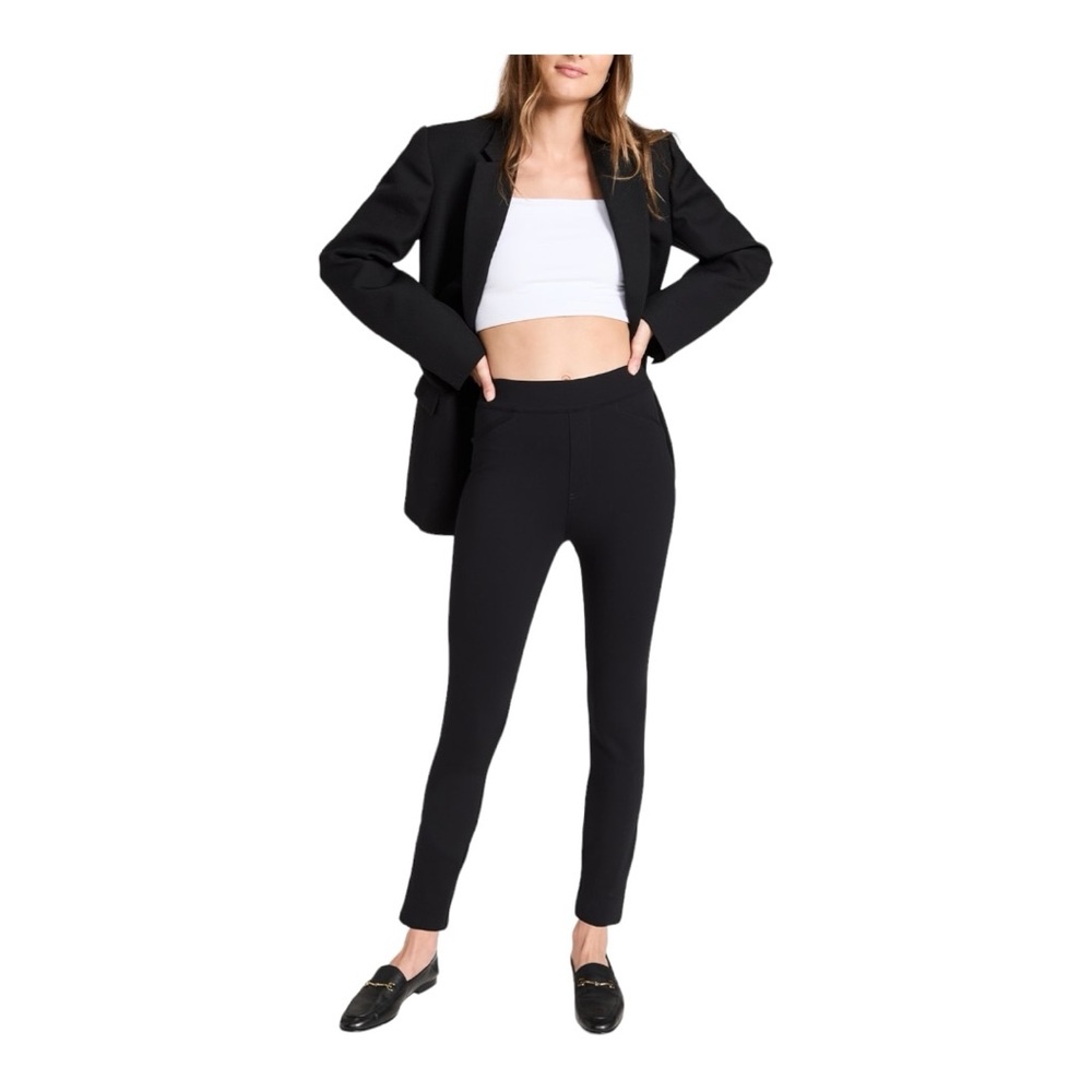 SPANX Backseam Skinny Pants Slim Ankle  Stretch Faux Pockets Split Cuffs Small